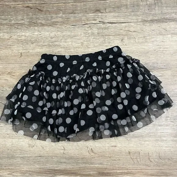 Falls Creek Kids Baby Girl Black with White Polka Dots Skort Size 12M - Picture 3 of 4